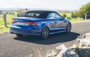 Audi S3 Cabriolet with the roof in up position